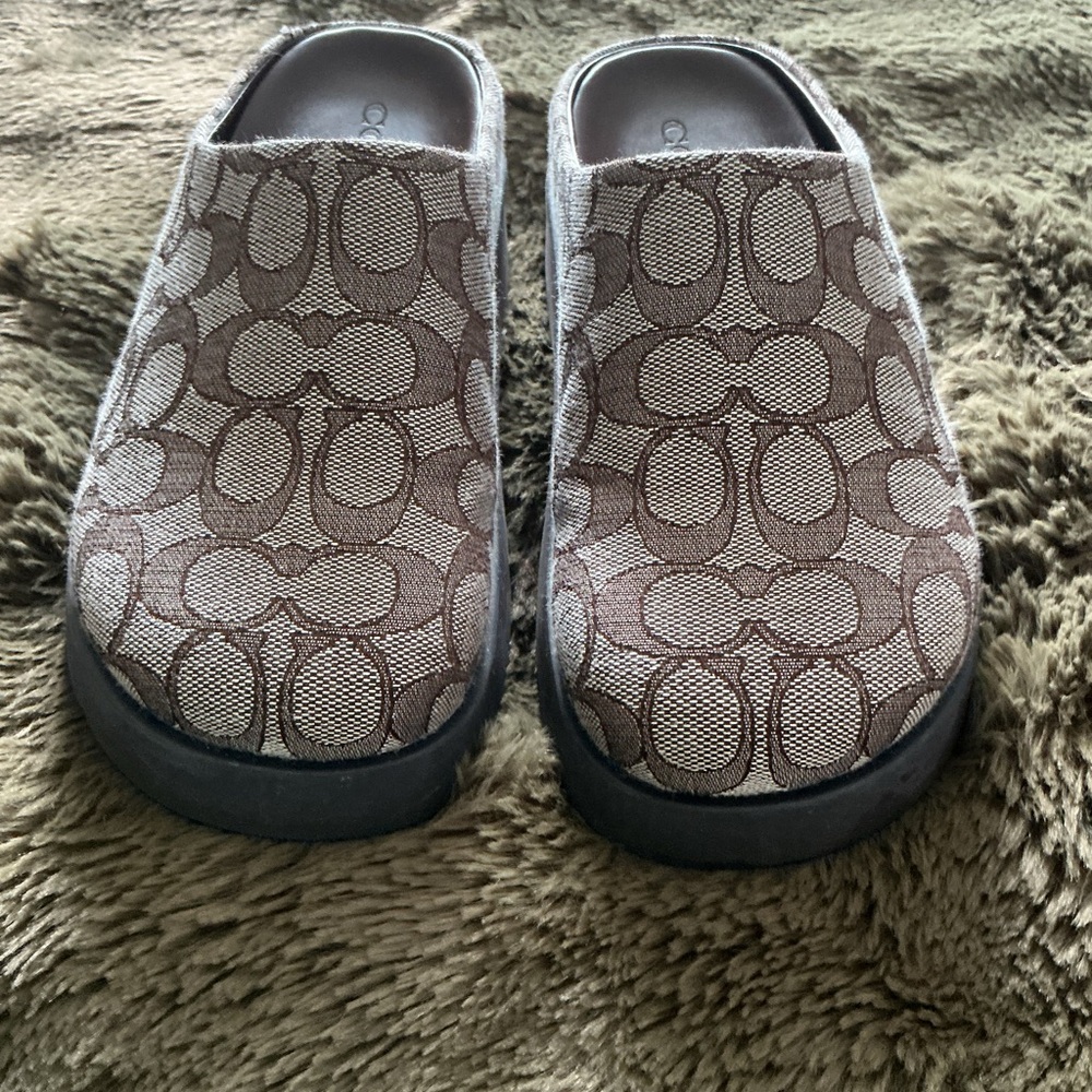 Coach Brown Patterned Mules - Picture 6 of 6